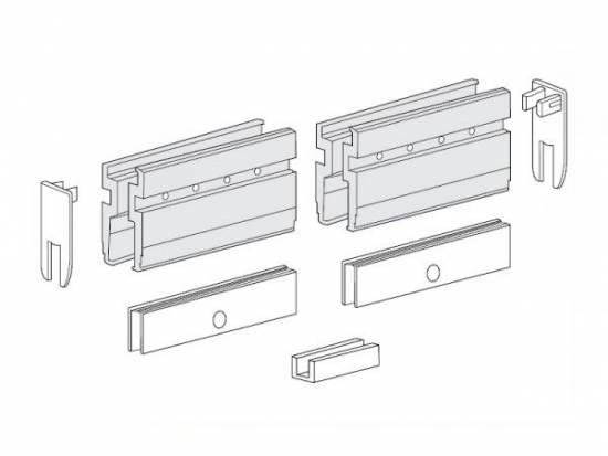 BỘ PHỤ KIỆN KẸP CHO CỬA KÍNH TRƯỢT 100KG HAFELE, KÍNH 10MM 940.60.023