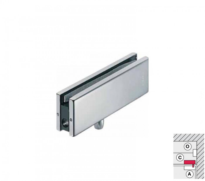 Kẹp kính trên khung có trục xoay inox bóng Hafele 489.81.061
