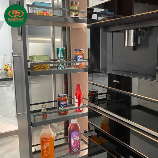 Tủ đồ khô 6 tầng Kesseböhmer 400mm màu đen 546.54.543