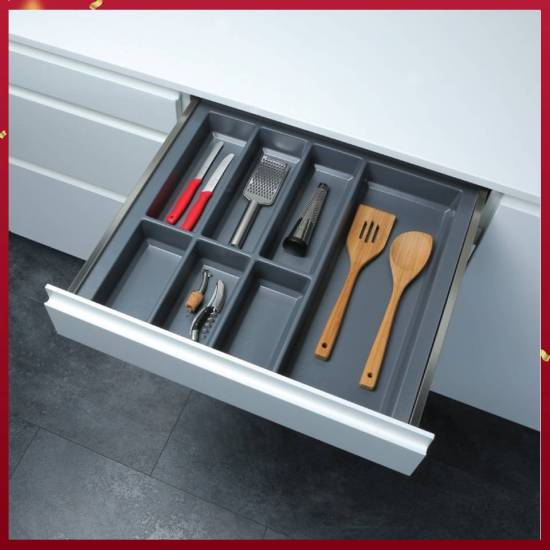 Khay chia 450mm xám đậm Classico Hafele 556.52.243